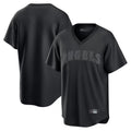 tocy LA.Angels Black Pitch Fashion Blank Player T-shirt Stitched Jerseys