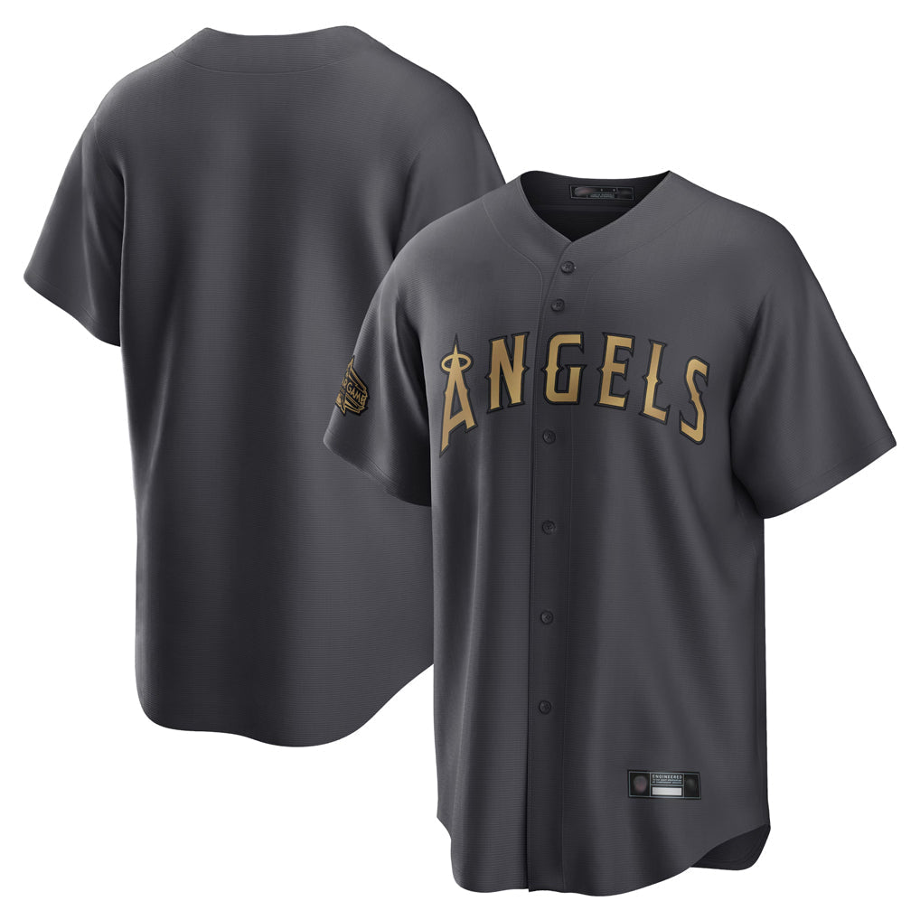 tocy LA.Angels Charcoal Game All-Star Blank Player Stitched Jerseys