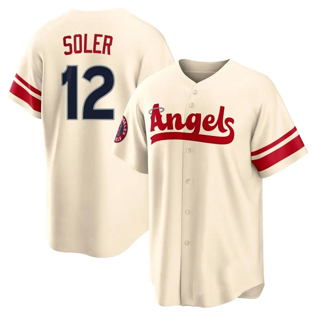 tocy LA.Angels #12 Jorge Soler Player Cream City Connect Home Stitched Jerseys