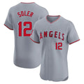 tocy LA.Angels #12 Jorge Soler Player Gray Home Limited Elite Stitched Jerseys