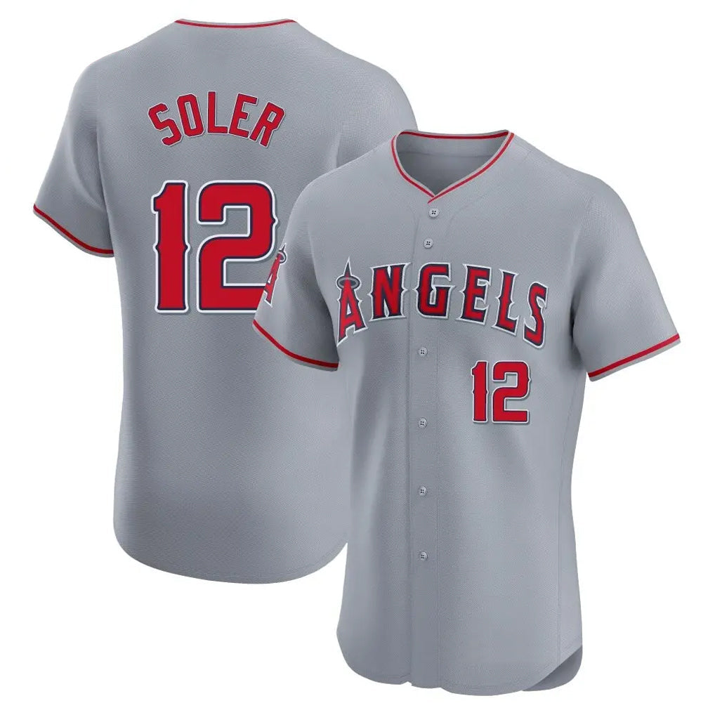 tocy LA.Angels #12 Jorge Soler Player Gray Home Limited Elite Stitched Jerseys