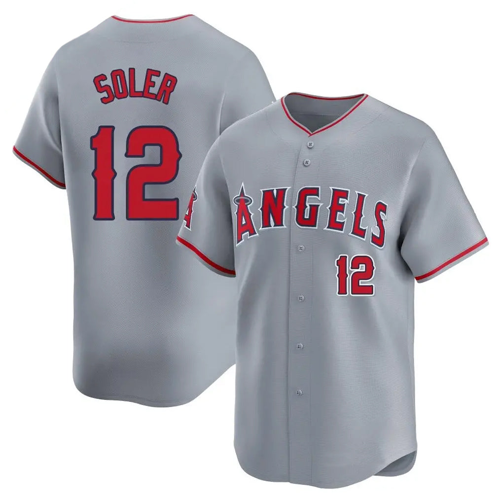 tocy LA.Angels #12 Jorge Soler Player Gray Home Limited Stitched Jerseys