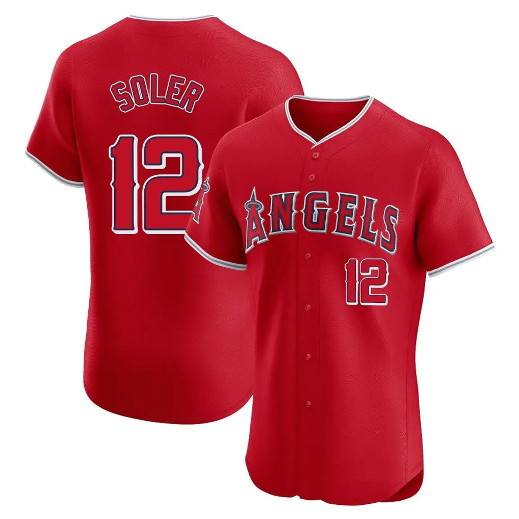 tocy LA.Angels #12 Jorge Soler Player Red Home Limited Elite Stitched Jerseys