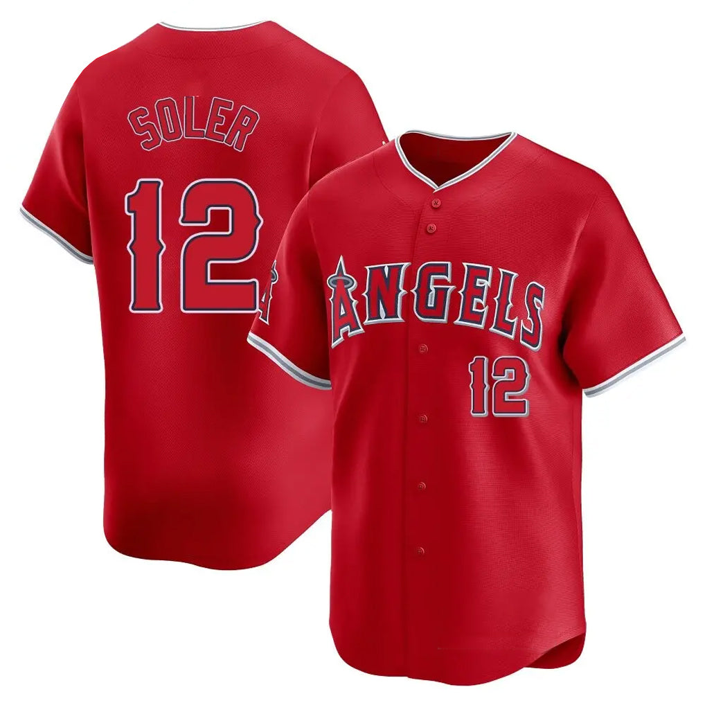 tocy LA.Angels #12 Jorge Soler Player Red Home Limited Stitched Jerseys