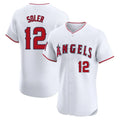 tocy LA.Angels #12 Jorge Soler Player White Limited Elite Stitched Home Jerseys