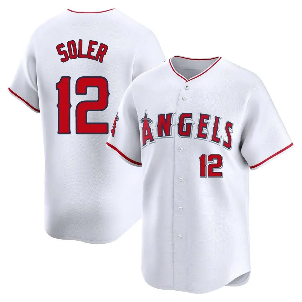 tocy LA.Angels #12 Jorge Soler Player White Limited Home Stitched Jerseys
