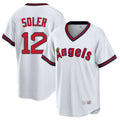 tocy LA.Angels #12 Jorge Soler Player White T-shirt Home Game Stitched Jerseys