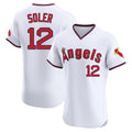 tocy LA.Angels #12 Jorge Soler Player White T-shirt Home Limited Elite Stitched Jerseys