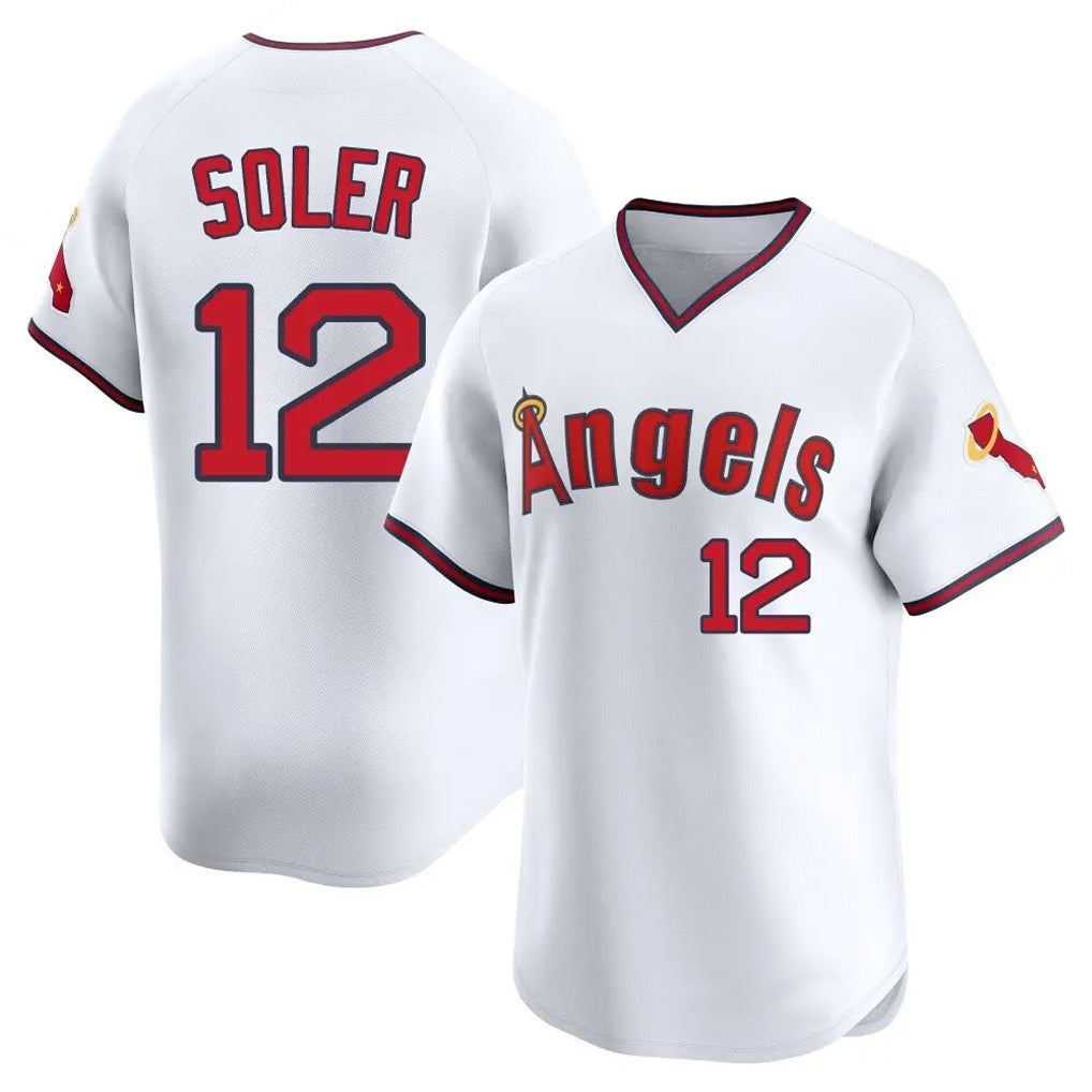 tocy LA.Angels #12 Jorge Soler Player White T-shirt Home Limited Stitched Jerseys