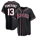 tocy LA.Angels #13 Drew Pomeranz Player Black Fashion Out Home Game Stitched Jerseys