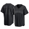 tocy LA.Angels #13 Drew Pomeranz Player Black Pitch Fashion T-shirt Stitched Jerseys