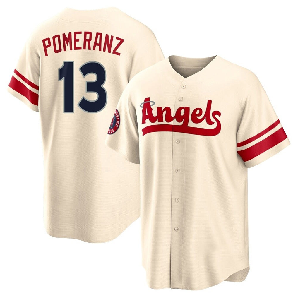 tocy LA.Angels #13 Drew Pomeranz Player Cream City Connect Home Stitched Jerseys
