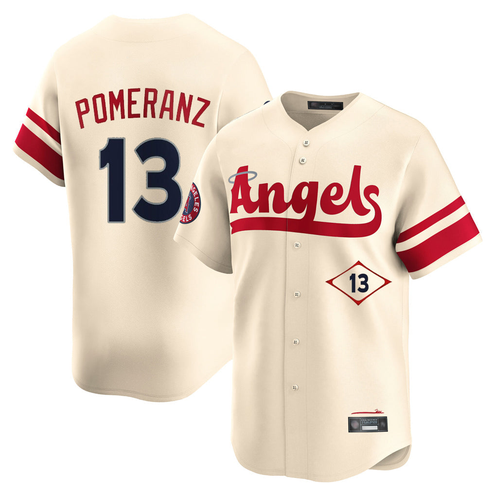tocy LA.Angels #13 Drew Pomeranz Player Cream City Connect Limited Home Stitched Jerseys