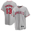 tocy LA.Angels #13 Drew Pomeranz Player Gray Home Game Stitched Jerseys