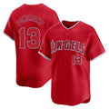 tocy LA.Angels #13 Drew Pomeranz Player Red Home Limited Stitched Jerseys