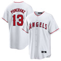 tocy LA.Angels #13 Drew Pomeranz Player White Home Game Stitched Jerseys