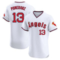 tocy LA.Angels #13 Drew Pomeranz Player White T-shirt Home Limited Elite Stitched Jerseys