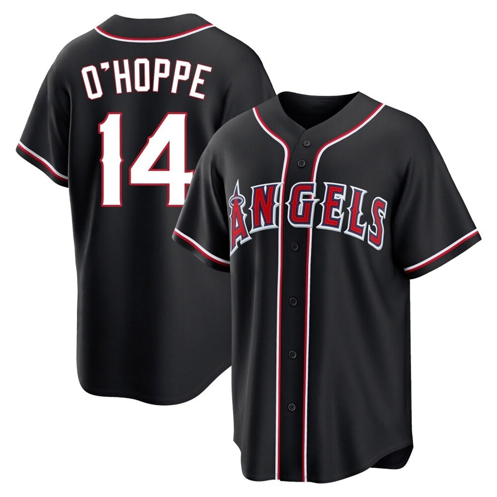 tocy LA.Angels #14 Logan O'Hoppe Player Black Fashion Out Home Game Stitched Jerseys