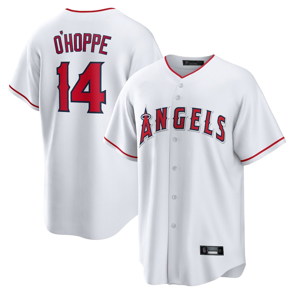 tocy LA.Angels #14 Logan O'Hoppe Player White Home Game Stitched Jerseys