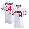 tocy LA.Angels #14 Logan O'Hoppe Player White T-shirt Home Limited Elite Stitched Jerseys