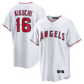 tocy LA.Angels #16 Yusei Kikuchi Player White Home Game Stitched Jerseys