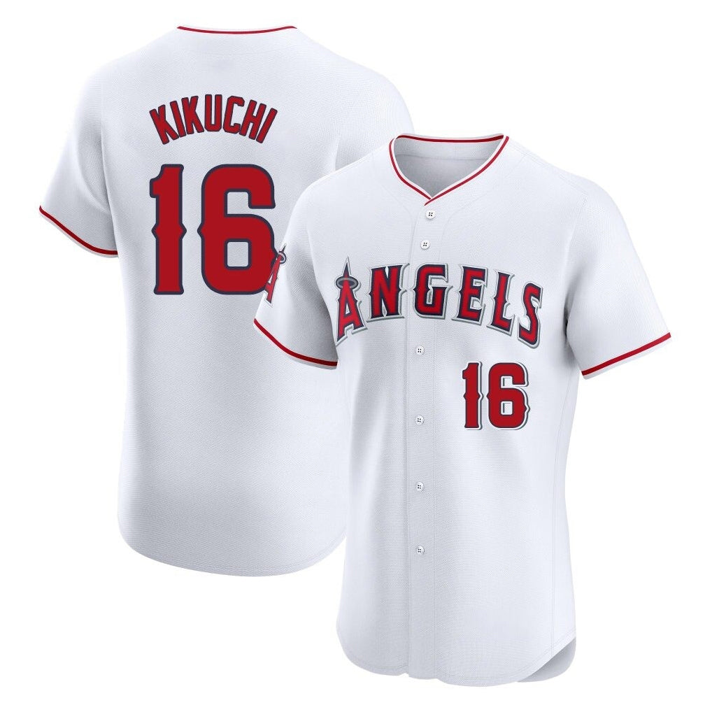 tocy LA.Angels #16 Yusei Kikuchi Player White Limited Elite Stitched Home Jerseys