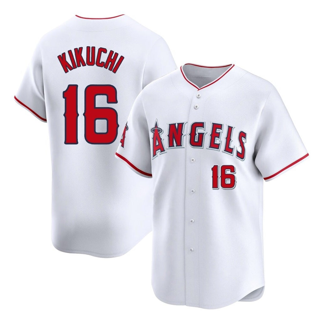 tocy LA.Angels #16 Yusei Kikuchi Player White Limited Home Stitched Jerseys
