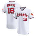 tocy LA.Angels #16 Yusei Kikuchi Player White T-shirt Home Limited Elite Stitched Jerseys
