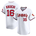 tocy LA.Angels #16 Yusei Kikuchi Player White T-shirt Home Limited Stitched Jerseys