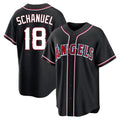 tocy LA.Angels #18 Nolan Schanuel Player Black Fashion Out Home Game Stitched Jerseys