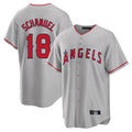 tocy LA.Angels #18 Nolan Schanuel Player Gray Home Game Stitched Jerseys