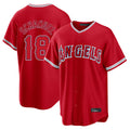 tocy LA.Angels #18 Nolan Schanuel Player Red Home Game Stitched Jerseys