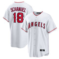 tocy LA.Angels #18 Nolan Schanuel Player White Home Game Stitched Jerseys