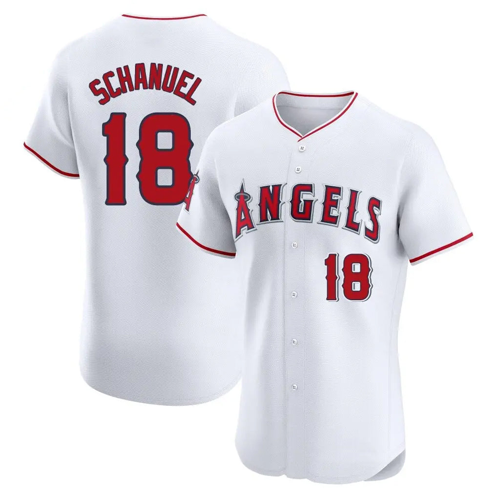 tocy LA.Angels #18 Nolan Schanuel Player White Limited Elite Stitched Home Jerseys