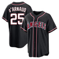tocy LA.Angels #25 Travis d'Arnaud Player Black Fashion Out Home Game Stitched Jerseys