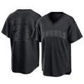 tocy LA.Angels #25 Travis d'Arnaud Player Black Pitch Fashion T-shirt Stitched Jerseys