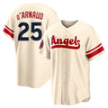 tocy LA.Angels #25 Travis d'Arnaud Player Cream City Connect Home Stitched Jerseys