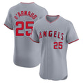 tocy LA.Angels #25 Travis d'Arnaud Player Gray Home Limited Elite Stitched Jerseys