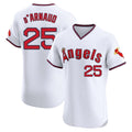 tocy LA.Angels #25 Travis d'Arnaud Player White T-shirt Home Limited Elite Stitched Jerseys