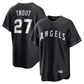 tocy LA.Angels #27 Mike Trout Player Black Lights Out Fashion T-shirt Stitched Jerseys