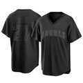 tocy LA.Angels #27 Mike Trout Player Black Pitch Fashion T-shirt Stitched Jerseys