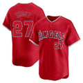 tocy LA.Angels #27 Mike Trout Player Red Home Limited Stitched Jerseys