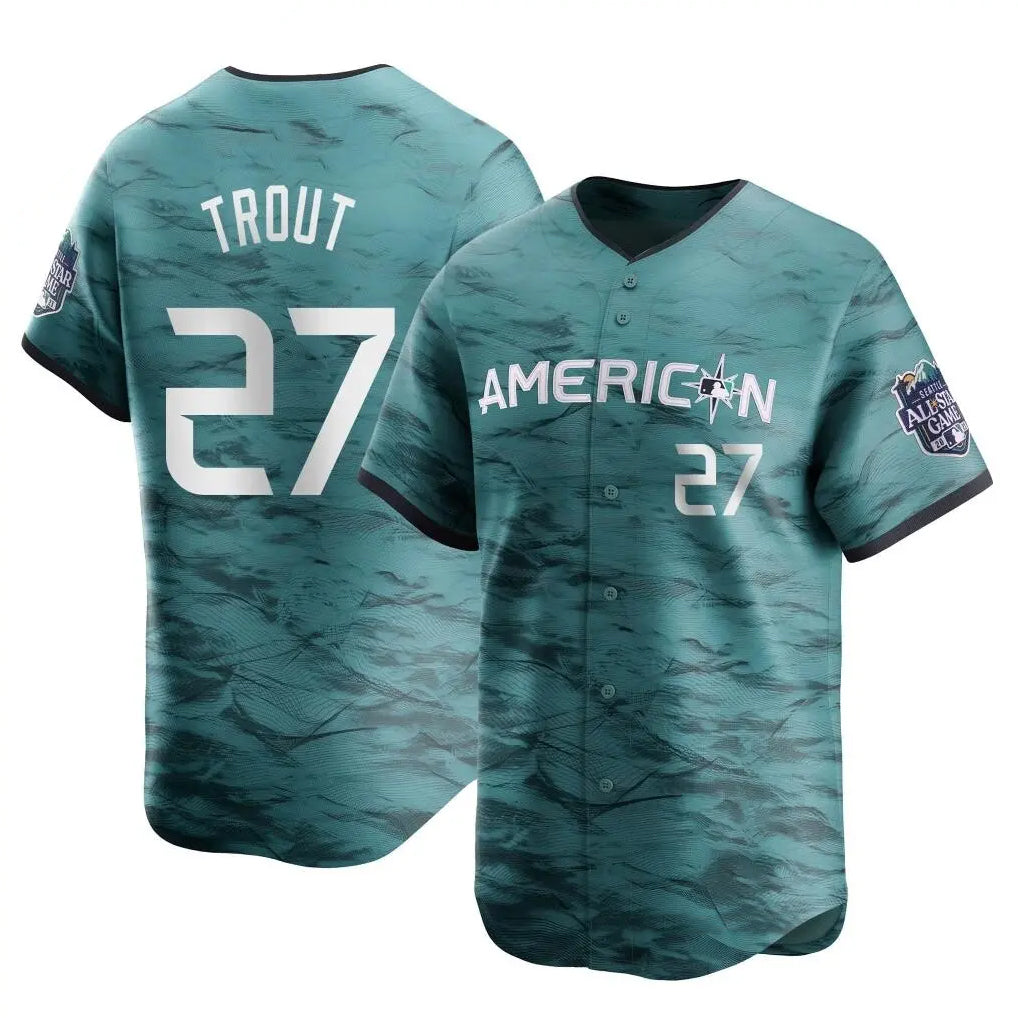 tocy LA.Angels #27 Mike Trout Player Teal Limited American League Game Vapor Premier All-Star Stitched Jerseys