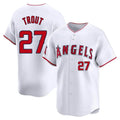 tocy LA.Angels #27 Mike Trout Player White Limited Home Stitched Jerseys