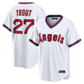 tocy LA.Angels #27 Mike Trout Player White T-shirt Home Game Stitched Jerseys