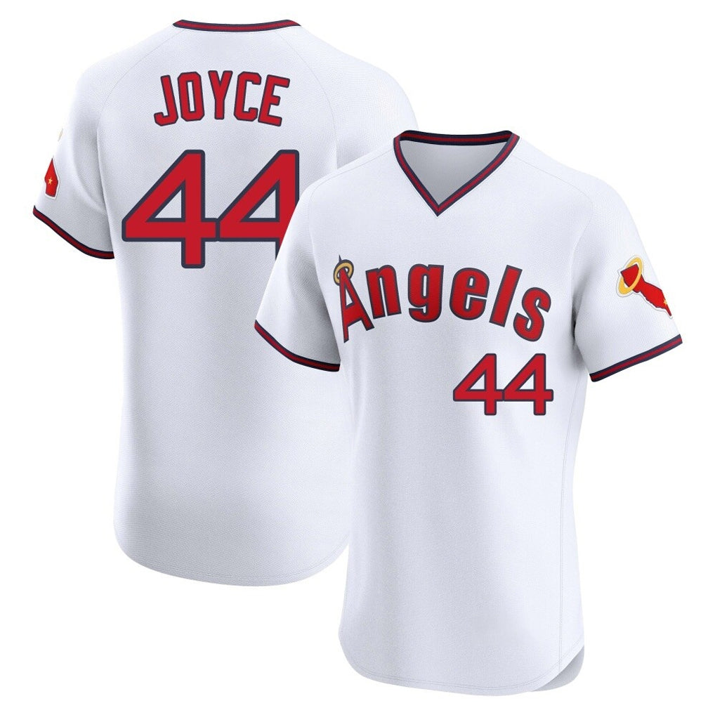 tocy LA.Angels #44 Ben Joyce Player White T-shirt Home Limited Elite Stitched Jerseys