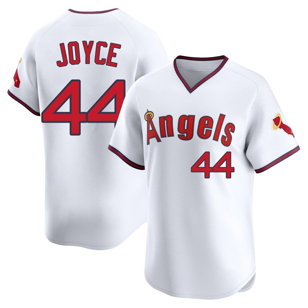 tocy LA.Angels #44 Ben Joyce Player White T-shirt Home Limited Stitched Jerseys