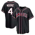 tocy LA.Angels #4 Christian Moore Player Black Fashion Out Home Game Stitched Jerseys