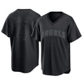 tocy LA.Angels #4 Christian Moore Player Black Pitch Fashion T-shirt Stitched Jerseys