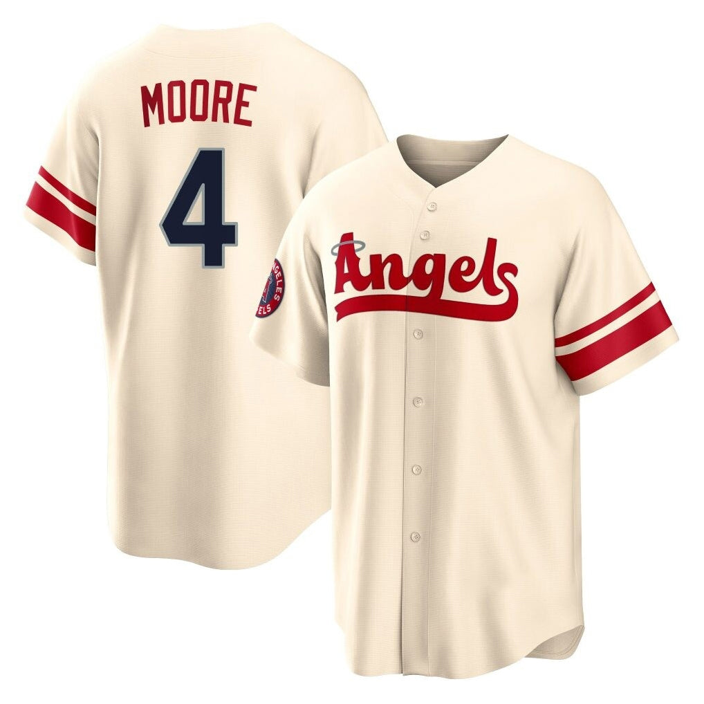 tocy LA.Angels #4 Christian Moore Player Cream City Connect Home Stitched Jerseys